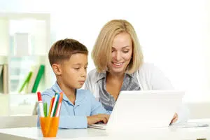 A child receiving elementary tutoring services