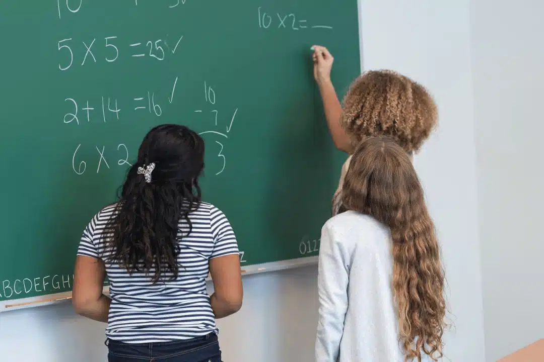 middle schooler solving equations