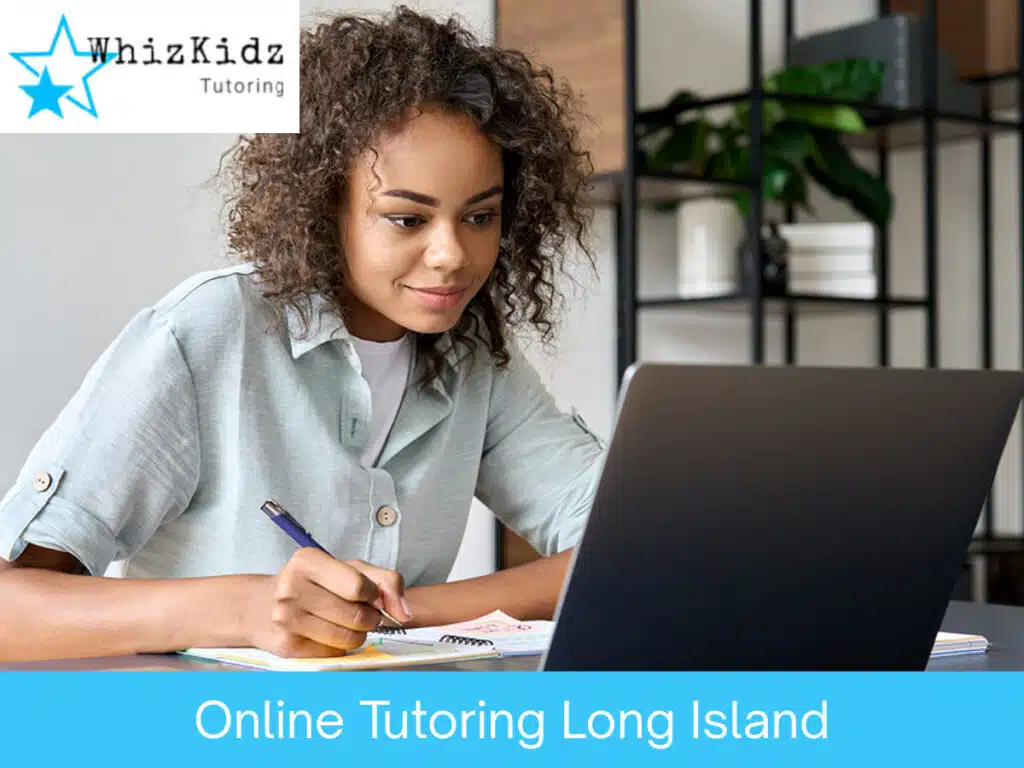 Student using a laptop for WhizKidz online tutoring
